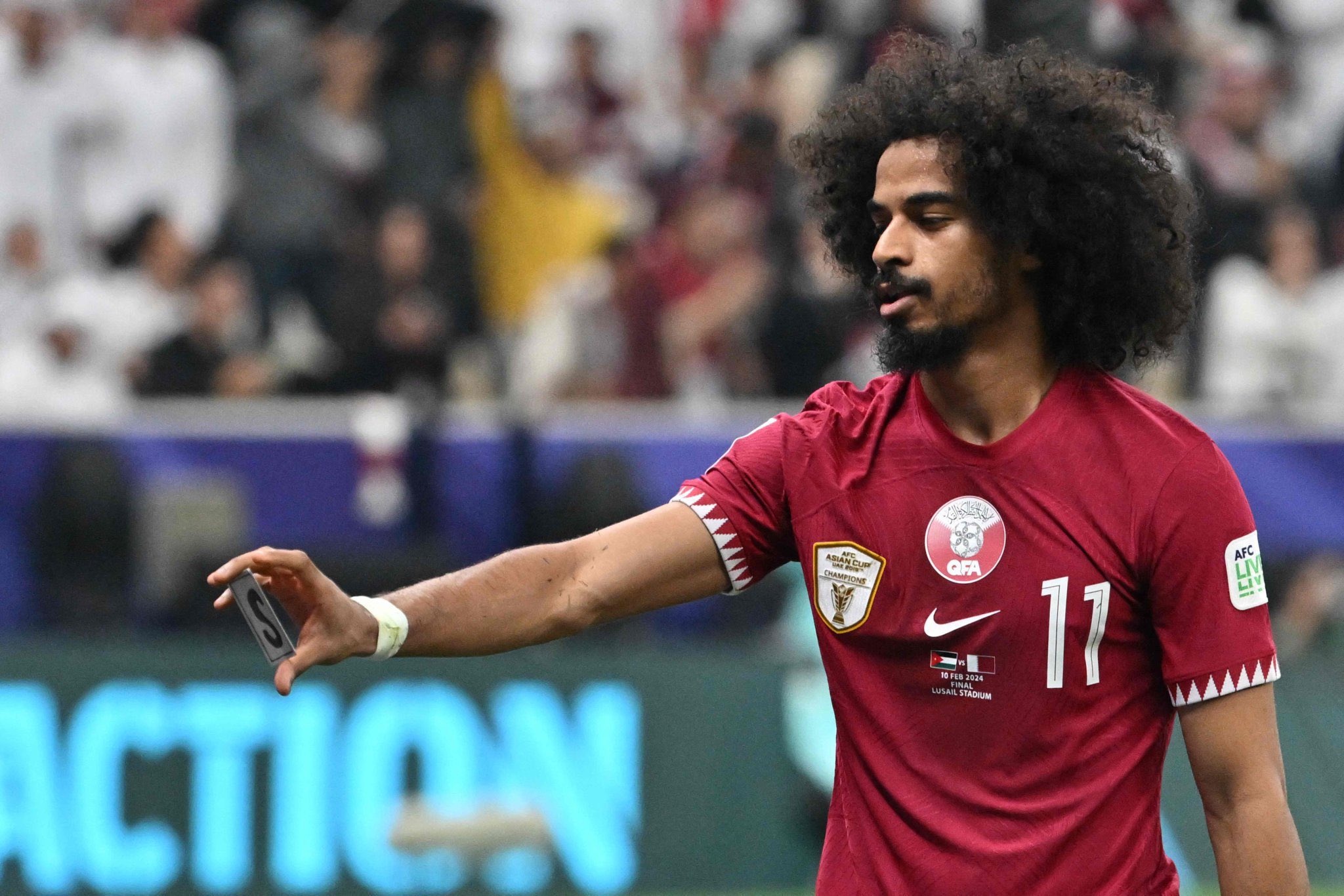 أكرم عفيف لاعب منتخب قطر من نهائي كأس آسيا 2024 (X: AFC)