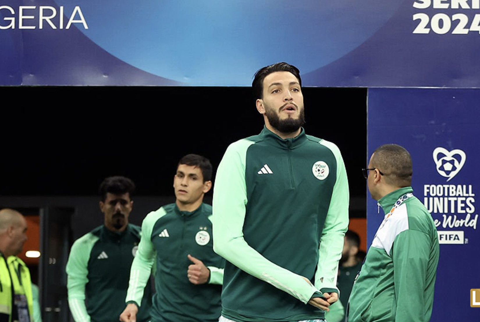 رامي بن سبعيني من مباراة الجزائر وبوليفيا الودية - مارس 2024 (FAF)