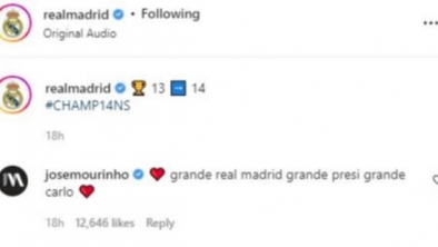 جوزيه مورينيو يُهنئ ريال مدريد