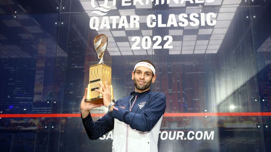 محمد الشوربجي بطل قطر كلاسيك للسكواش 2022