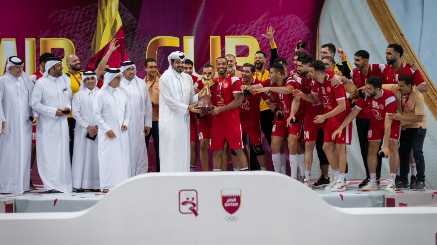 العربي يتوج بلقب كأس أمير قطر لكرة اليد 2022-23(twitter/Qatarhandball) ون ون winwin