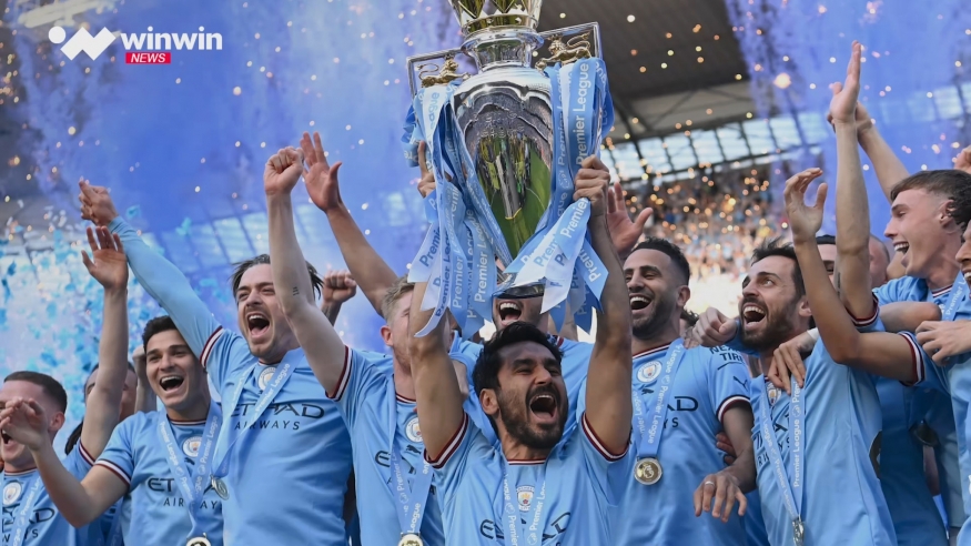 مانشستر سيتي يتوج بلقب الدوري الإنجليزي الممتاز لموسم 2022/2023 ون ون فيديو -winwin video - Manchester City crowned the Premier League title