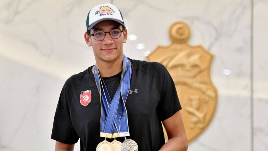 السباح التونسي أحمد أيوب الحفناوي ميداليات بطولة العالم للسباحة اليابان 2023 ون ون winwin