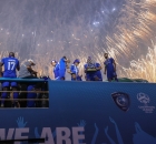 احتفال نجوم الهلال بالحصول على لقب دوري أبطال آسيا 2021 (Twitter/ Al Hilal)