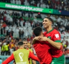 أحتفال أشرف حكيمي بعد تأهل المنتخب المغربي (Getty) ون ون winwin