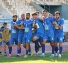 لقطة لفرحة لاعبي نادي جبلة بالانتصار على المجد بالدوري السوري ( Jableh Sport Club /Facebook)