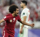 القطري أكرم عفيف يحتفل بهدفه في شباك إيران بنصف نهائي كأس آسيا 2024 ون ون winwin