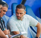المدرب التونسي طارق جرايا رفقة مساعديه في نادي أهلي طرابلس الليبي (winwin)