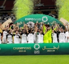احتفال لاعبي السد القطري بالتتويج بلقب الدوري القطري (X/AlsaddSC) ون ون winwin