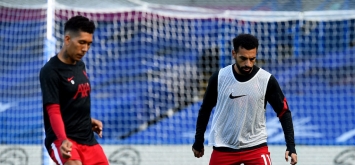 المصري محمد صلاح والبرازيلي فيرمينو يستعدان لخوض مباراة تشيلسي وليفربول في الدوري الإنجليزي الممتاز بتاريخ 20 سبتمبر/أيلول 2020