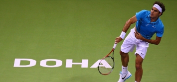 أسطورة التنس روجر فيدرير في بطولة قطر المفتوحة (Getty)