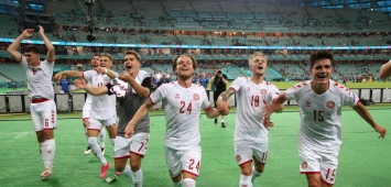 منتخب الدنمارك Denmark فرحة احتفال نهائيات كأس الأمم الأوروبية يورو 2020 EURO ون ون winwin