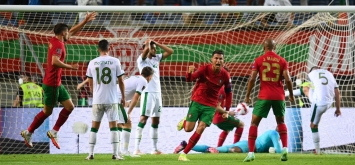 كريستيانو رونالدو لحظة تسجيل هدف الفوز القاتل للبرتغال أمام جمهورية أيرلندا في تصفيات كأس العالم قطر 2022