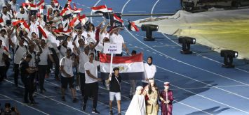 البعثة المصرية العلم المصري افتتاح دورة ألعاب البحر الأبيض المتوسط وهران 2022 ون ون winwin