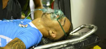 لحظات نقل اللاعب مروان زيدان إلى المستشفى (winwin)