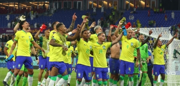 لاعبو البرازيل يحتفلون بالفوز على سويسرا في كأس العالم 2022 ون ون winwin