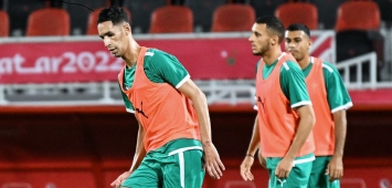 جانب من تدريبات الممنتخب المغربي في قطر (Twitter/ EnMaroc) ون ون winwin