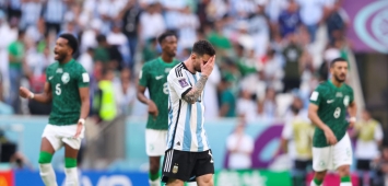 حزن ميسي لاعب منتخب الأرجنتين بعد الخسارة من السعودية في كأس العالم 2022 ون ون winwin
