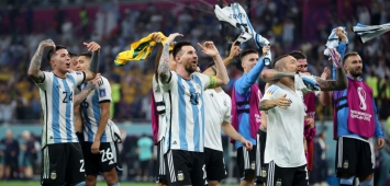 احتفال الأرجنتين وميسي بالتأهل إلى ربع نهائي كأس العالم قطر 2022 غيتي ون ون winwin Getty