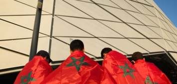 جماهير منتخب المغرب خارج ملعب المدينة التعليمية قبل مباراة إسبانيا في كأس العالم قطر 2022 غيتي ون ون winwin Getty