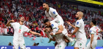 فرحة المنتخب المغربي بالفوز على المنتخب البلجيكي