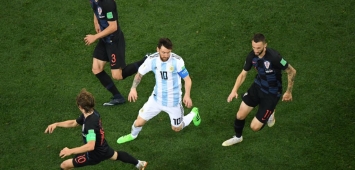 ليونيل ميسي ولوكا مودريتش ومارسيلو بروزوفيتش من مباراة كرواتيا والأرجنتين في مونديال 2018 (Getty)