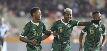 من احتفال لاعبي مدغشقر بفوزهم على المنتخب السوداني في شان 2022 (Twitter/ CAF_Online) ون ون winwin