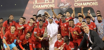 الدحيل يحتفل بحصد لقب كأس قطر (DuhailSC/Twitter) ون ون winwin