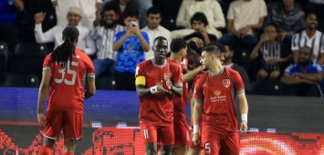 لاعبو الدحيل يحتفلون بأحد أهدافهما في شباك السد في نهائي كأس قطر(Twitter/DuhailSC)