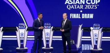 جانب من عملية سحب قرعة مجموعات كأس آسيا 2023 (QNA_Sports/Twitter) ون ون winwin