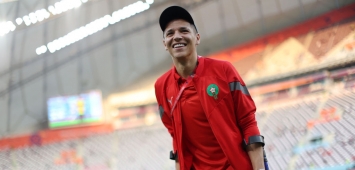 أمين حارث خلال فترة حضوره مصاباً مع منتخب المغرب في مونديال قطر 2022 (Getty) وين وين winwin