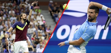 الصربي نوفاك ديوكوفيتش والروسي دانييل مدفيديف (Getty) Novak Djokovic and Daniil Medvedev وين وين winwin 