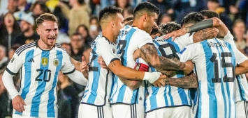 احتفال لاعبي الأرجنتين بهدف الفوز في شباك بوليفيا بتصفيات قارة امريكا الجنوبية المؤهلة إلى نهائيات كأس العالم 2026 ون ون winwin twitter/Argentina