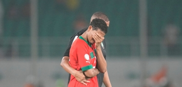 أمين عدلي نجم منتخب المغرب يذرف الدموع بعد الإقصاء من كأس أمم أفريقيا 2024 (Getty) ون ون winwin