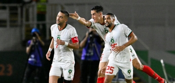 فرحة لاعبي منتخب المغرب بهدف حكيم زياش في مرمى زامبيا (Getty) ون ون winwin