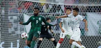 مهاجم منتخب السعودية فراس البريكان خلال مواجهة قيرغيزستان في كأس آسيا 2024 (X/SaudiNT) وين وين winwin