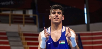 زياد عشيش سعيد بالفوز الأول للأردن في تصفيات الملاكمة العالمية المؤهلة لأولمبياد باريس (Facebook/JOC) ون ون winwin