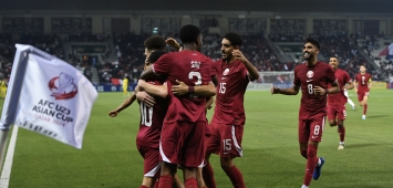 فرحة لاعبي قطر الأولمبي بالهدف الأول في مرمى إندونيسيا (winwin) ون ون winwin