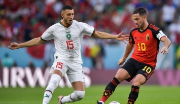 لقطة من مباراة المغرب وبلجيكا في الجولة الثانية من كأس العالم قطر 2022 (Getty) ون ون winwin