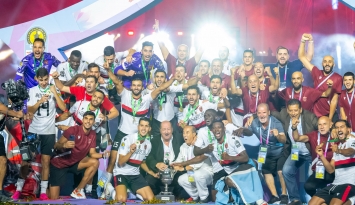 احتفال لاعبي اتحاد العاصمة بلقب كأس السوبر الأفريقي 2023