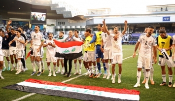 احتفال رائع للاعبي المنتخب العراقي بالتأهل بالعلامة الكاملة (Getty)