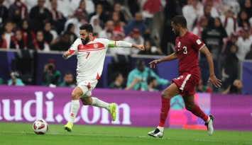 جميع محاولات لاعبي لبنان توقفت أمام دفاع قطر (winwin)