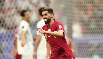حسن الهيدوس سجل هدف قطر الوحيد في المباراة (x/qfa)