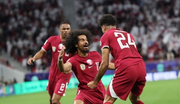 جاسم جابر سجل هدف منتخب قطر الأول بتسديدة رائعة (winwin)