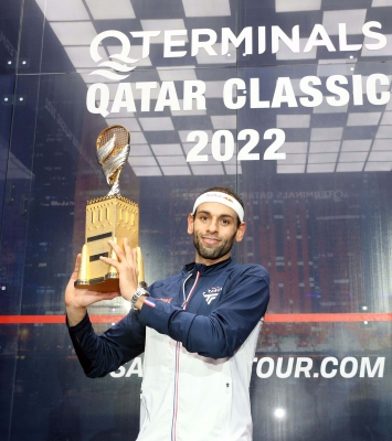الإنجليزي محمد الشوربجي بطولة قطر كلاسيك للاسكواش ون ون winwin