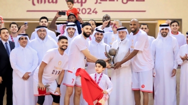 من تتويج العربي بكأس امير قطر لكرة السلة 2024 (X/alarabi_club) ون ون winwin