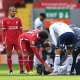إصابة لاعب أستون فيلا محمود حسن تريزيغيه خلال مباراة ليفربول (Getty)