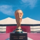 مُجسم كأس العالم أمام ملعب البيت المونديالي كرة قدم فيفا FIFA قطر 2022 ون ون winwin