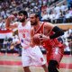 من مباراة سوريا وإيران بصالة الحمدانية في حلب ضمن تصفيات آسيا المؤهلة لكاس العالم لكرة السلة