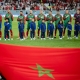 لاعبي المنتخب المغربي أثناء أداء السلام الوطني قبل بداية المواجهة ضد إسبانيا (Getty) ون ون winwin